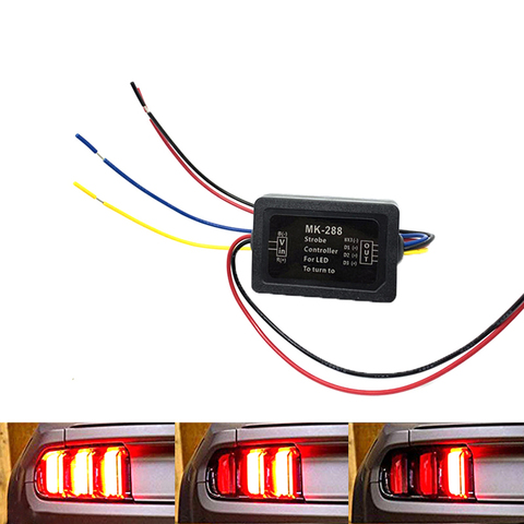 1pc Car For taillamp Front or Rear Turn Signal Light 3-Step Sequential Dynamic Chase Flash Module Boxes 12V 21W ► Photo 1/6