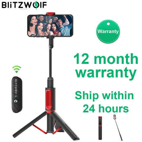 BlitzWolf BW-BS10 Portable bluetooth Selfie Stick with Tripod Extendable Foldable Monopod for iPhone 11 X for Huawei for Xiaomi ► Photo 1/6