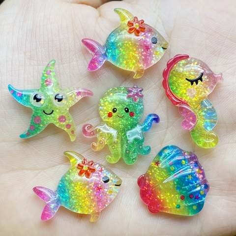 10/20Pcs Cute Resin Mini Shining Ocean Series Flat back Cabochons Scrapbooking DIY Jewelry Craft Decoration Accessories F72 ► Photo 1/6