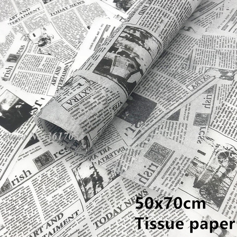 20/50/100pcs English Newspapers Print Tissue Papers Flower Wrapping Papers Shoes Clothes Packing Tissue Papers Gift Packing ► Photo 1/5