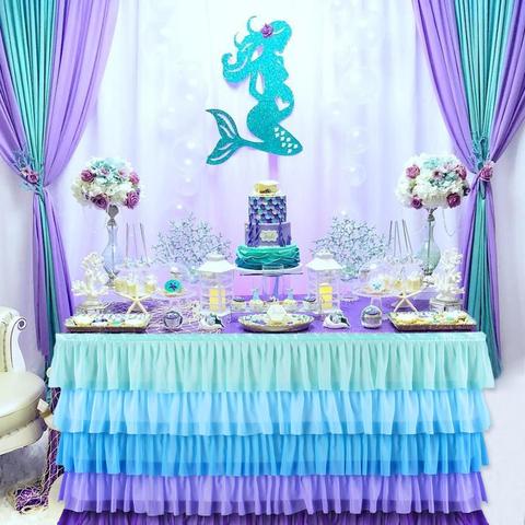 Buy Online Huiran Romantic Little Mermaid Party Supplies Mermaid Birthday Party Favors First Birthday Girl Party Mermaid Decor Baby Shower Alitools