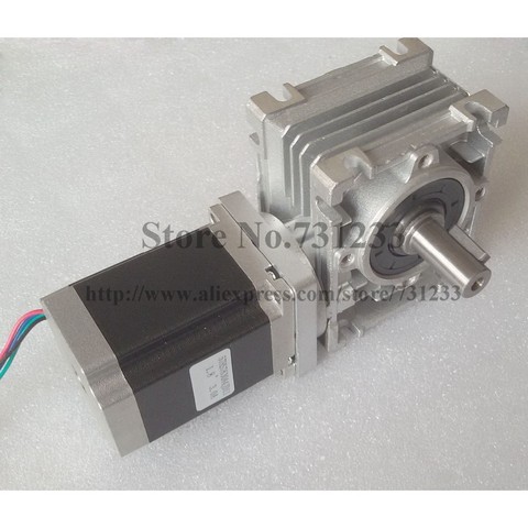 NEMA 23 Worm Reducer Stepper Motor 5:1~80:1 Motor Length 112mm 3N.m (417oz-in) Nema 23 Worm Gear Stepper Motor CE ROHS ► Photo 1/6