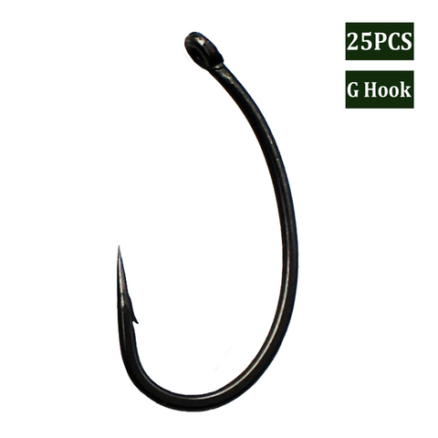 25PCS High Carbon Steel Carp Fishing Hooks Teflon Coated Carp Hooks Barbed Chod Rig Hooks Carp Fishing Feeder Tackle Accessories ► Photo 1/6