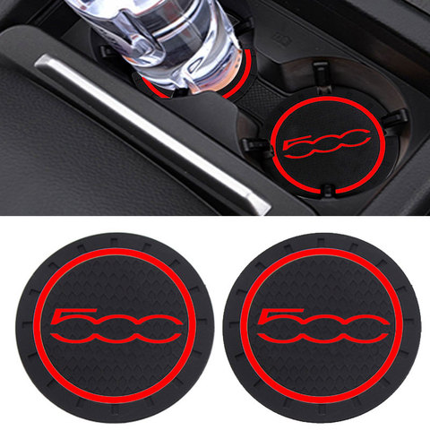 1 / 2pcs Car Decoration Accessories Car Coaster Water Cup Slot Cas For Fiat 500 Punto For Abarth Stilo Auto Non Slip Mat Styling ► Photo 1/6