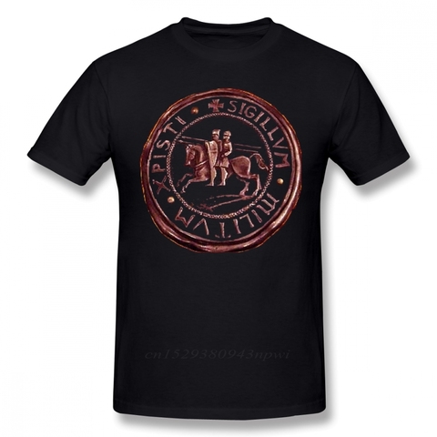 Templar T-Shirt Knights Templar Seal Symbol T Shirt Graphic 100% Cotton Tee Shirt Men Short Sleeve Classic Cute Tshirt ► Photo 1/6