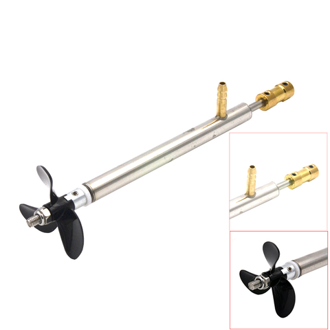 1 Piece4mm RC Boat Parts Shaft Kit  Steel Shaft+Shaft Sleeve Tube+3-blades Propeller+Copper Coupling with Oil nozzle For RC Boat ► Photo 1/5