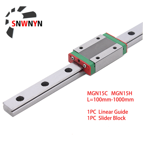 MGN15 100 350 400 450 500 600 800 1000mm Miniature Linear Rail Slide 1pc MGN Linear Guide+1pc MGN15C/MGN15H Carriage CNC Parts ► Photo 1/6