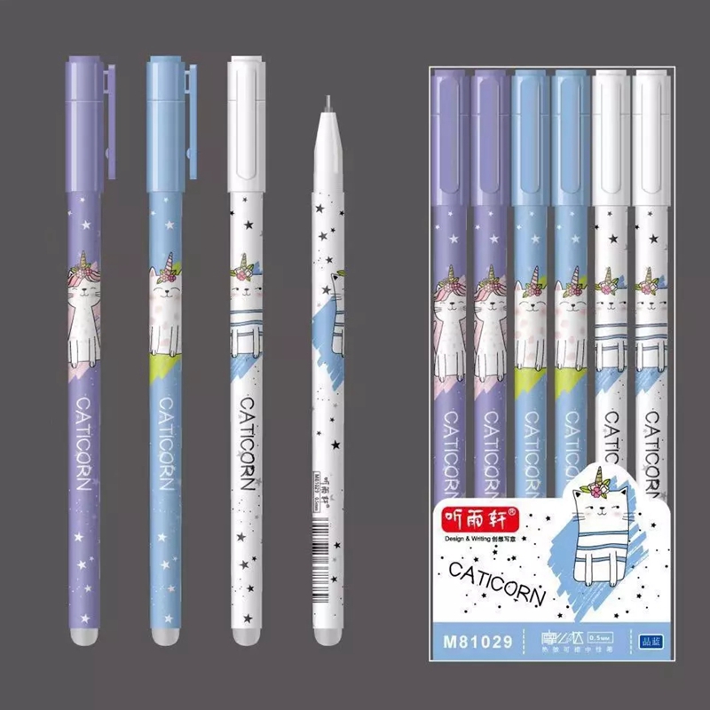 3PCS 0.38mm Erasable Gel Pens Blue Gel-ink Pen fr Writing Office School Supplies 