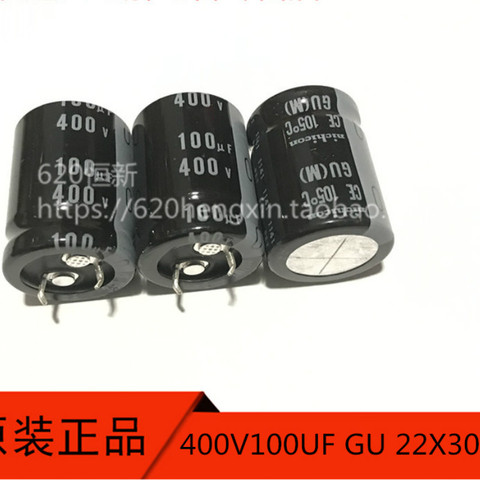 10pcs Genuine NICHICON GU 400V100UF 22X30mm electrolytic capacitor 100uF/400v CE 105 degrees 100uf 400v gu ► Photo 1/2