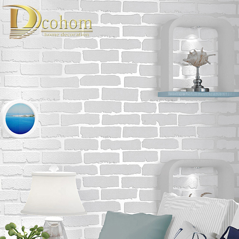 Buy Online Pvc Vinyl Thickening White Brick Wallpaper For Walls Rustic Tv Background Brick Wall Paper Rolls Papel De Parede R211 Alitools