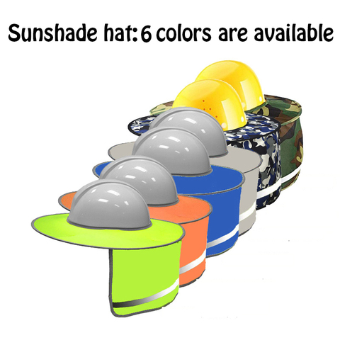 Hard Hat Sun Shade Hat Polyester Mesh Sun Shade Protection With Safety High Visibility Reflective Stripe ► Photo 1/6