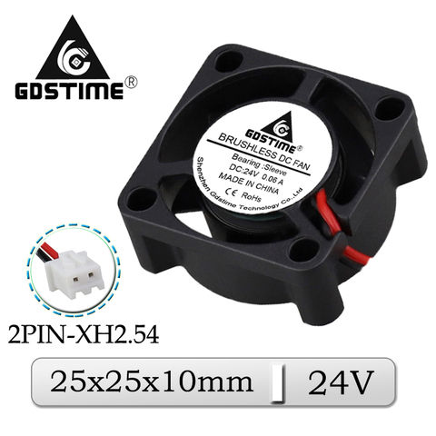 5Pcs/Lot Gdstime DC 24V 25mmx25mmx10mm 25mm Mini Axial Cooler Fan 2510 2cm Brushless Micro Exhaust Radiator Cooling Fan ► Photo 1/1