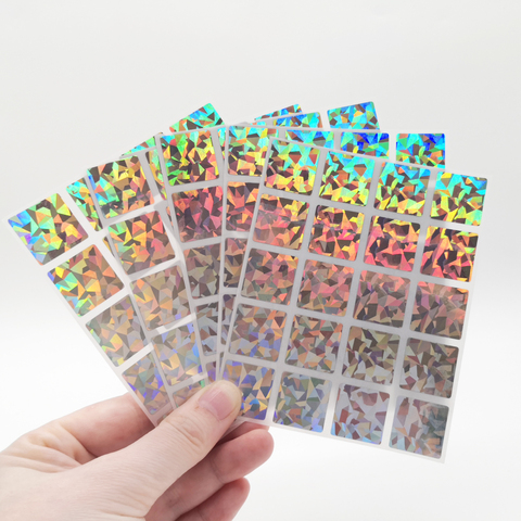 300Pcs Scratch Off Stickers 20*20mm Square Diamond laser Color Metallic Hologram game Scratch Sticker   Wedding card ► Photo 1/3