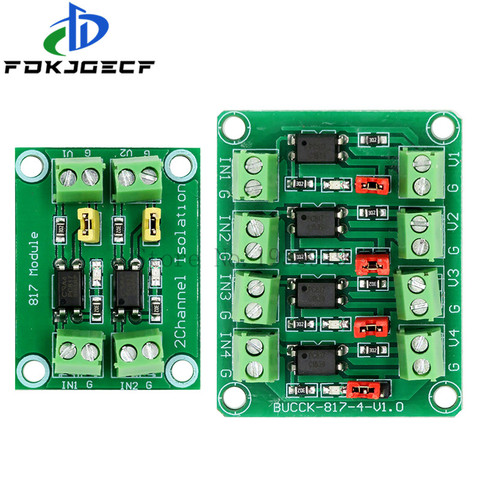 PC817 2 Way 4 Channel Optocoupler Isolation Board Voltage Converter Adapter Module 3.6-30V Driver Photoelectric Isolated Module ► Photo 1/5