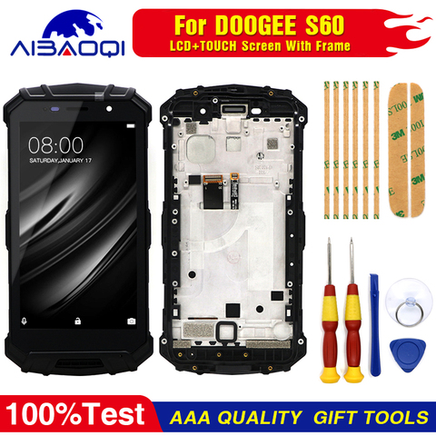 Touch Screen LCD Screen LCD Display For Doogee S60 S60 Lite Digitizer Assembly With Frame Replacement Parts+Repair Tool ► Photo 1/6