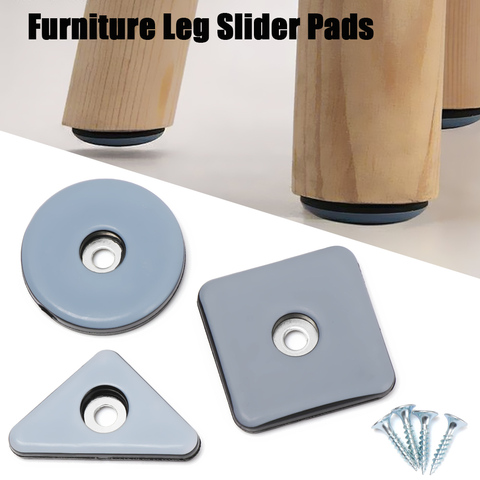 8pcs Soft Thickening Slider Pad Easy Move Heavy Furniture Table Bases Protector Legs Anti-abrasion Floor Mat with Screws ► Photo 1/6