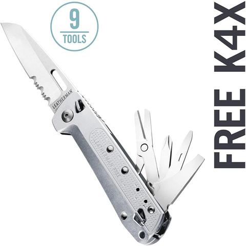 LEATHERMAN, FREE K2/K4 EDC Pocket Knife and Multitool with Magnetic Locking, Aluminum Handles and Pocket Clip ► Photo 1/6