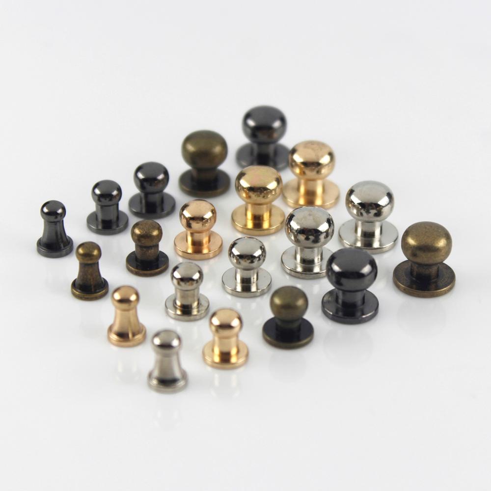 HOT 20 Pcs 5mm/6.5mm/8mm Luggage Leather Metal Craft Solid Screw Nail Rivet  Double Curved Head Belt/Strap Rivets Book Screws