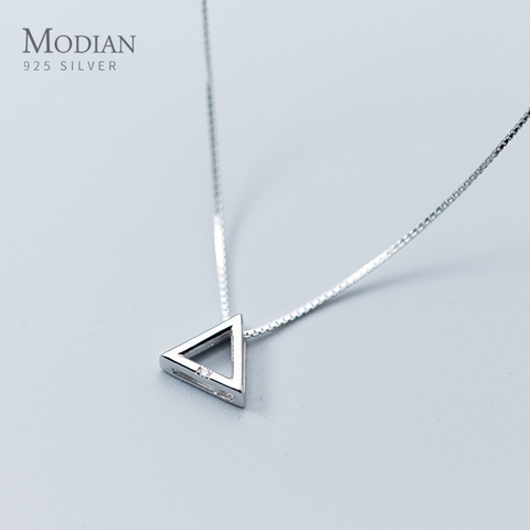 Modian Fashion Simple Design Geometric Triangle 925 Sterling Silver Mini Pendant Necklace for Women Japanese Style Fine Jewelry ► Photo 1/5