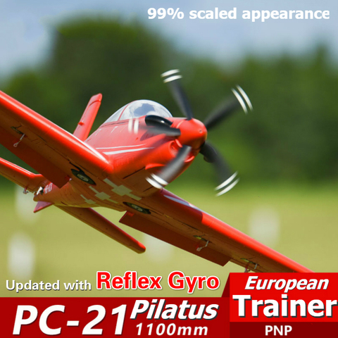 FMS RC Airplane Plane 1.1M 1100mm PC-21 PC21 Pilatus Trainer PNP with Retracts Reflex Gyro 6CH 4S EPO Scale Model Aircraft Avion ► Photo 1/6