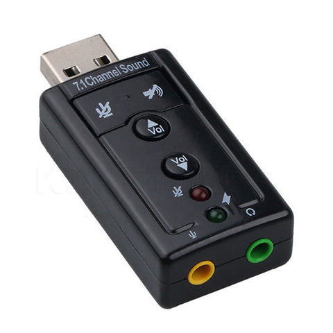 1pc External Mini USB 2.0 3D Virtual 480Mbps 7.1 Channel Audio Sound Card Adapter for PC Desktop Notebook ► Photo 1/4