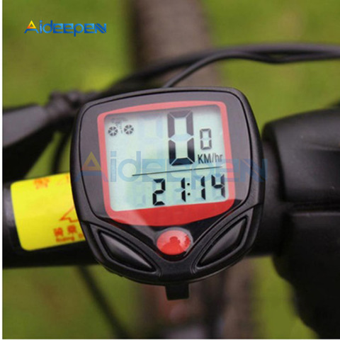 Waterproof Bicycle Computer Bicycle Meter Wired MTB Bike Cycling Odometer Stopwatch Speedometer Watch Digital Rate LCD Display ► Photo 1/6