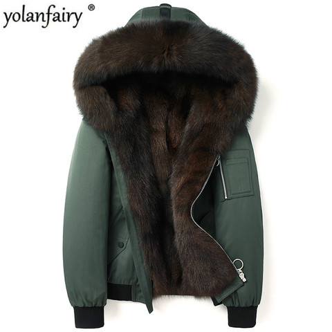 2022 New Parka Real Fur Coat Men Winter Jacket Natural Fox Fur Liner Thick Warm Luxury Fur Coats Parkas De Hombre 4996 KJ3580 ► Photo 1/5
