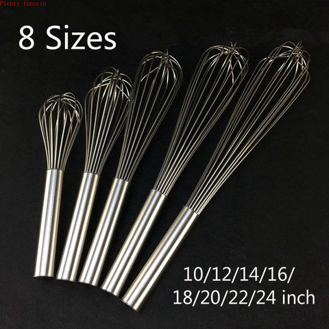 Bigger size Egg Beater Whisk length 10/12/14/16/18/20/22/24 inch Stainless Steel Strengthening Hand Kitchen Tool Baking 16 wires ► Photo 1/6