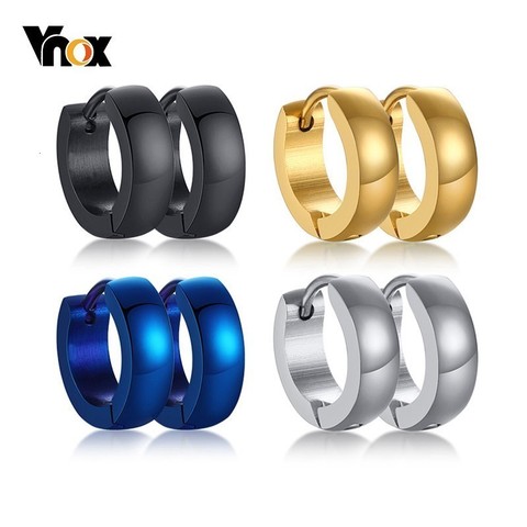 Vnox Men Unisex Stainless Steel Small Hoop Huggie Earrings Ear Accessory ► Photo 1/6