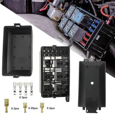 Universal DC 12V Car Truck Boat 6-Way Relay+ 6-Slot Blade Fuse Box Automobile Vehicle Fuse Holder Block With Terminals Hot Sale ► Photo 1/6