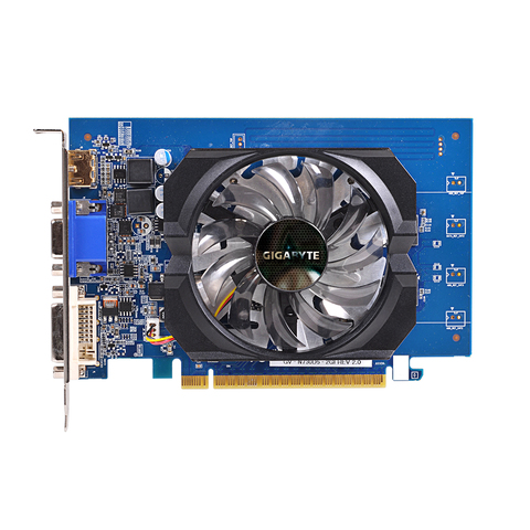 Used Gigabyte graphics card GV-N730D5-2GI uses 2GB video memory and NVIDIA GeForce GT 730 graphics chip ► Photo 1/4