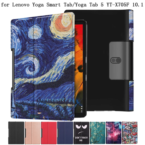 PU Leather Tablet Case for Lenovo Yoga Tab 5 tab5 YT X705F Cover Fundas for Lenovo Yoga Smart Tab 10.1 Case Flip Stand Shell ► Photo 1/6
