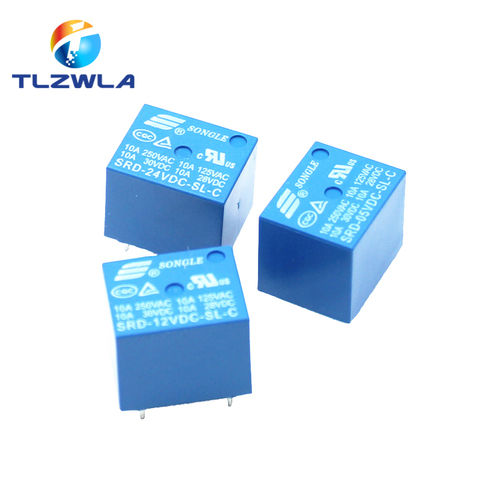 5PCS/lot Relays SRD-05VDC-SL-C SRD-12VDC-SL-C SRD-24VDC-SL-C 05V 12V 24V 10A 250VAC 5PIN T73 ► Photo 1/4