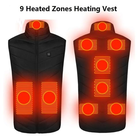 S-6XL 9 Heated Zones Heating Vest Washable Usb Charging Heating Warm Vests Control Temperature S-4XL In Stocк уртка с подогревом ► Photo 1/6