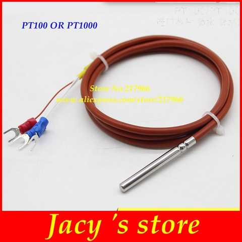 waterproof pt100 temperature sensor three wire pt1000 temperature sensor platinum thermal resistance silicone wire shield cable ► Photo 1/6