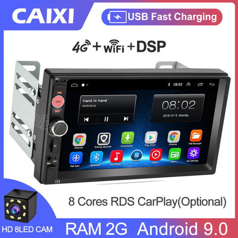 CAIXI Car Radio Multimedia Player RAM 2GB Car Android 9.0 2Din Autoradio DVD For Toyota Ford VW Nissan Hyundai kia Peugeot Honda ► Photo 1/6