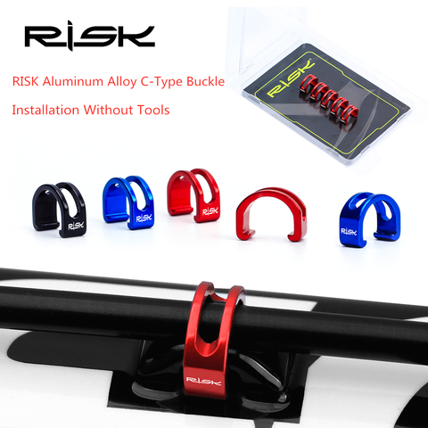 RISK Bike C-Type Buckle U Shaped Snap Clamp For MTB Road Bicycle Shift Disc Brake Cable Frame Organizer Line Pipe Fixation Clip ► Photo 1/6