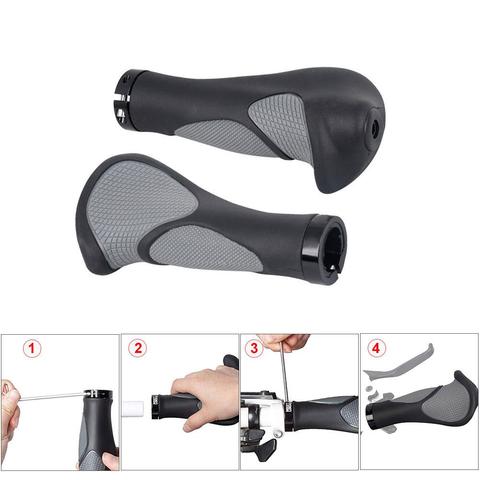 2PCS Bike Grips Rubber Horn Shape Comfort Ergo Non-slip Handlebar Grip For MTB BMX Cycling ► Photo 1/1