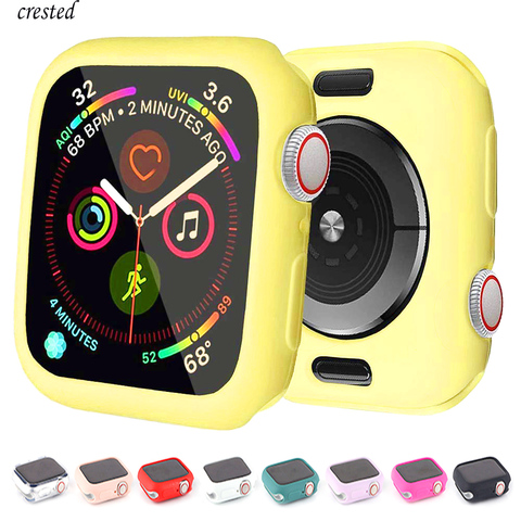Cover For Apple Watch case 44mm 40mm iWatch case 42mm 38mm Accessorie Silicone bumper Protector Apple watch series 5 4 3 se 6 ► Photo 1/6