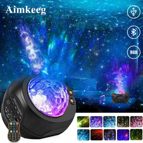 New Galaxy Projector Stage Light Bluetooth Starry Sky DJ Party Lights 3 in 1 Sky/Nebula/moving Waves Disco Laser Projection Lamp ► Photo 1/6