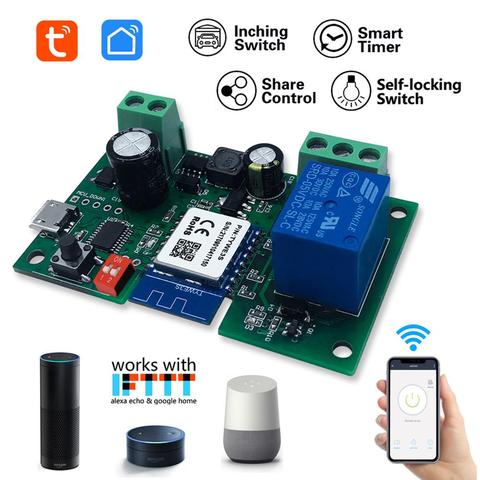 Tuya WiFi Wireless Relay Module Single-way Inching Timing Switch Smart APP Remote Control Voice Control for Google Home Alexa ► Photo 1/5