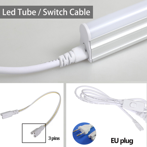 T5 Led Tube Light 220V Cable Switch Connecting Cable for Integrated Tube Wall Lamp 220V 30CM 50CM 180CM  EU Plug Home Light ► Photo 1/6