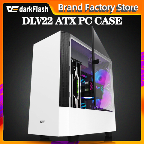 Darkflash DLV22 ATX desktop computer case DIY rightside door opening gaming Tempered glass gabinete pc case gamer large Chassis ► Photo 1/6
