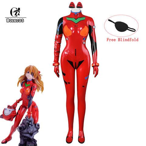 ROLECOS Anime EVA Cosplay Costume EVA Asuka Langley Soryu Cosplay Costume Sexy Jumpsuit Women Red Bodysuit Halloween Headwear ► Photo 1/6