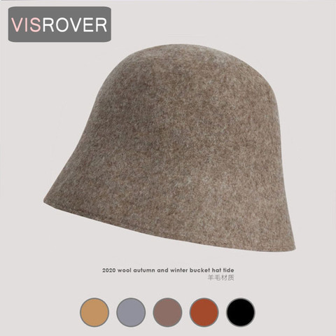 VISROVER 5 colorways wool Winter Bucket cap for Women Autumn big hat cool outdoor sports Aurtumn Winter ladies hat wholesales ► Photo 1/6