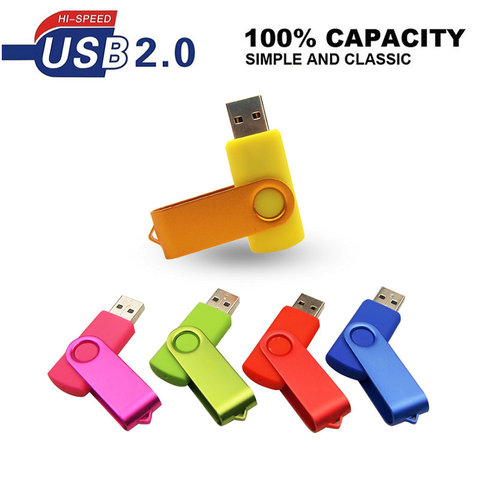 Custom Logo Metal USB 2.0 flash drive 64GB 32GB 16GB 8GB 4GB Pen Drive USB Flash pendrive u disk cle usb memoria stick for Gift ► Photo 1/6