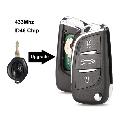 jingyuqin Car Remote Flip Key DIY for Citroen DS Peugeot 206 306 2009- Complete Vehicle Key Fob Upgrade ► Photo 1/3