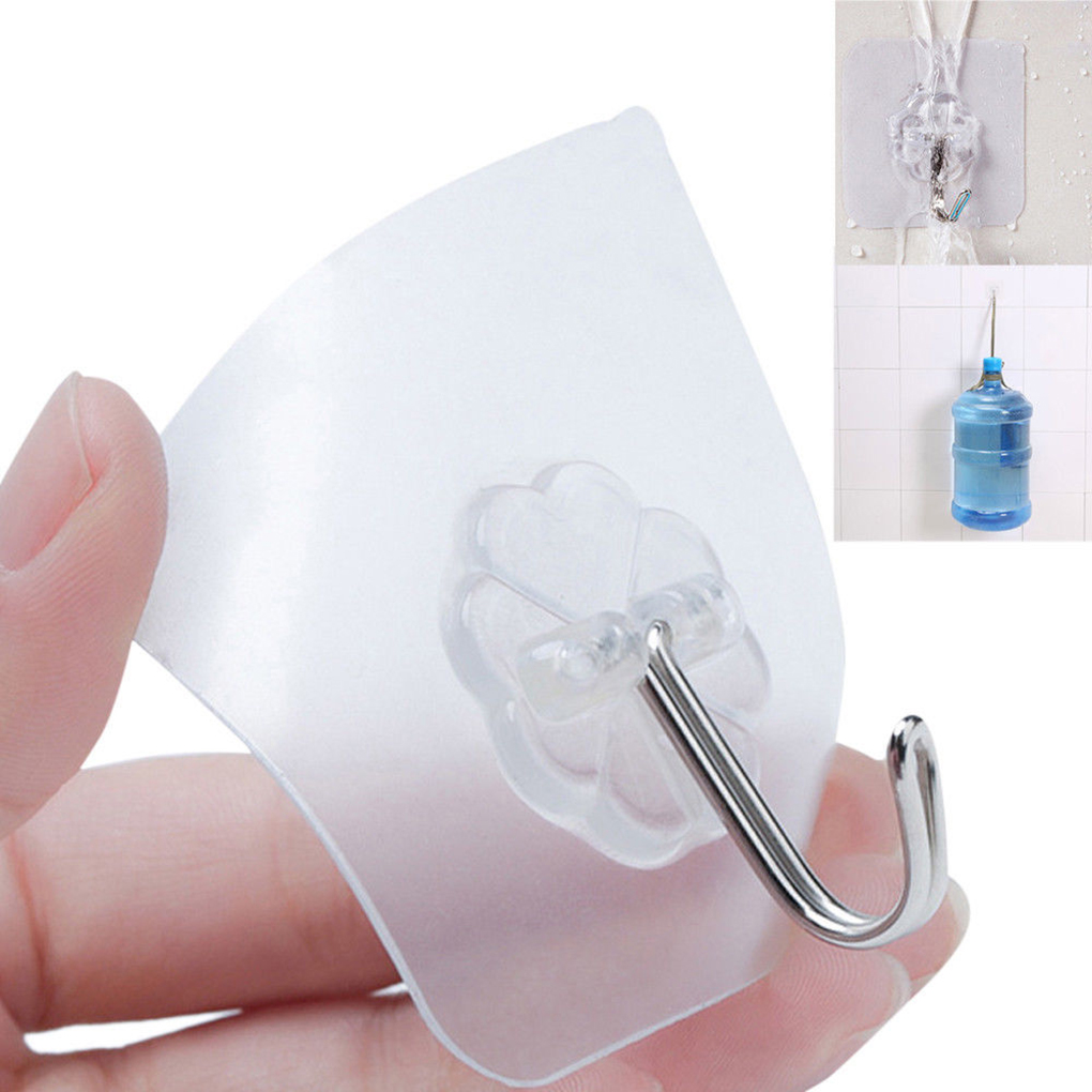 10PCS Transparent Wall Hooks Suction Cup Suckers Kitchen Bathroom Hanger Tools A 