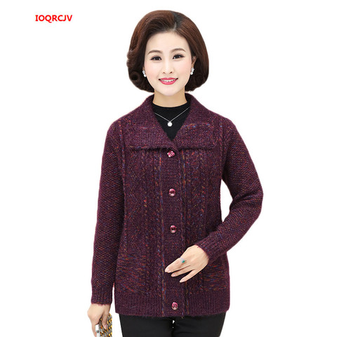 New Women Sweater 2022 Autumn Winter Leisure Long-sleeved Jacket Female Cashmere Sweater Knitted Cardigan Thick Warm Coats W1178 ► Photo 1/6