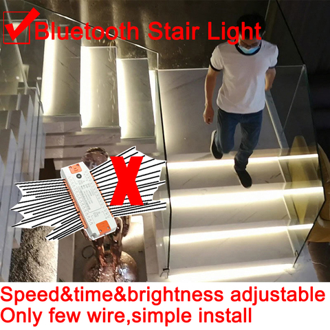 Bluetooth stairs LED Step Light PIR Sensor Detector Control Intelligent Wall Lamp Cupboard Wardrobe Kitchen Light ► Photo 1/6